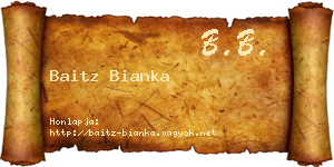 Baitz Bianka névjegykártya